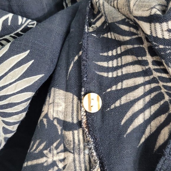 Knightsbridge Navy Short Sleeve Silk Blend Hawaiian Casual Button-Down Shirts S - Picture 7 of 11